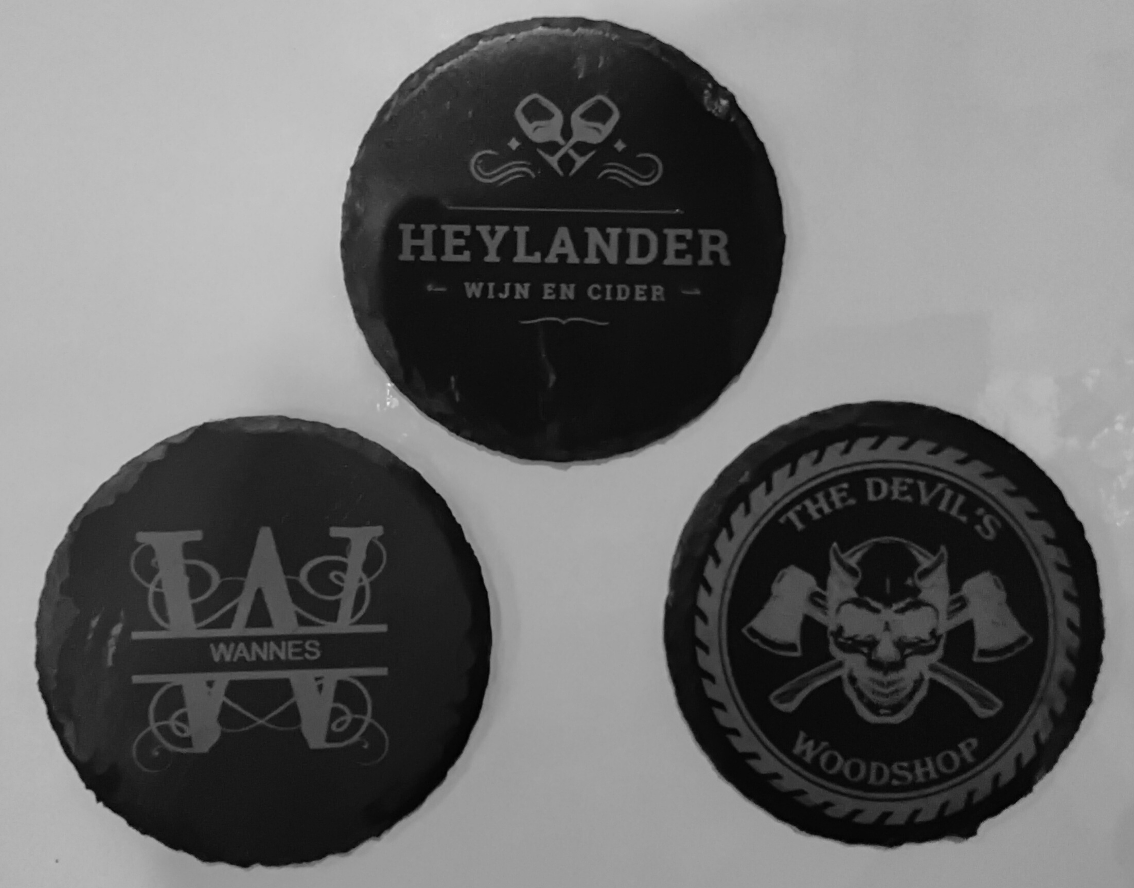 Leisteen Onderzetters graveren 4 stuks